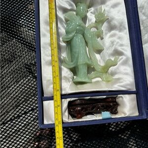 Small jade statue with stand